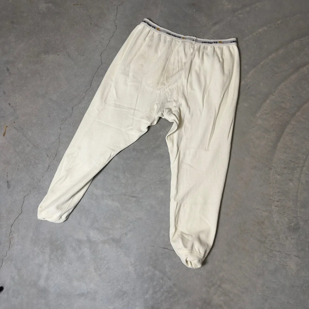 Carhartt Thermal Pants Mens XL Natural Baggy Base Layer Waffle Knit K229‎ NAT